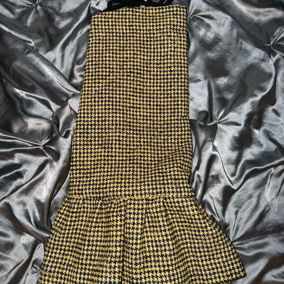 Ganni Houndstooth Mini Dress with Black Bow Straps - Picture 10 of 11